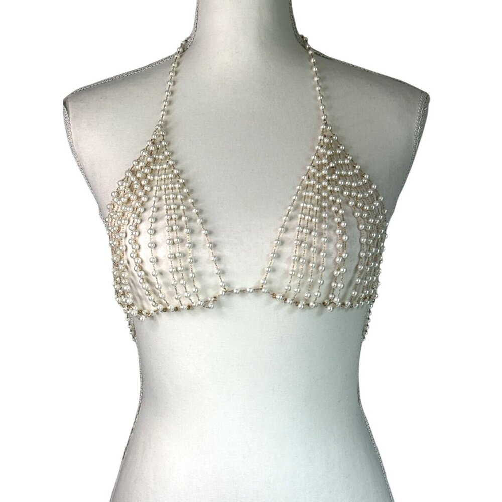 BLUEBELLA Soft Bra in Pearl Medium/Large New Womens Cropped Bralette - Picture 5 of 13